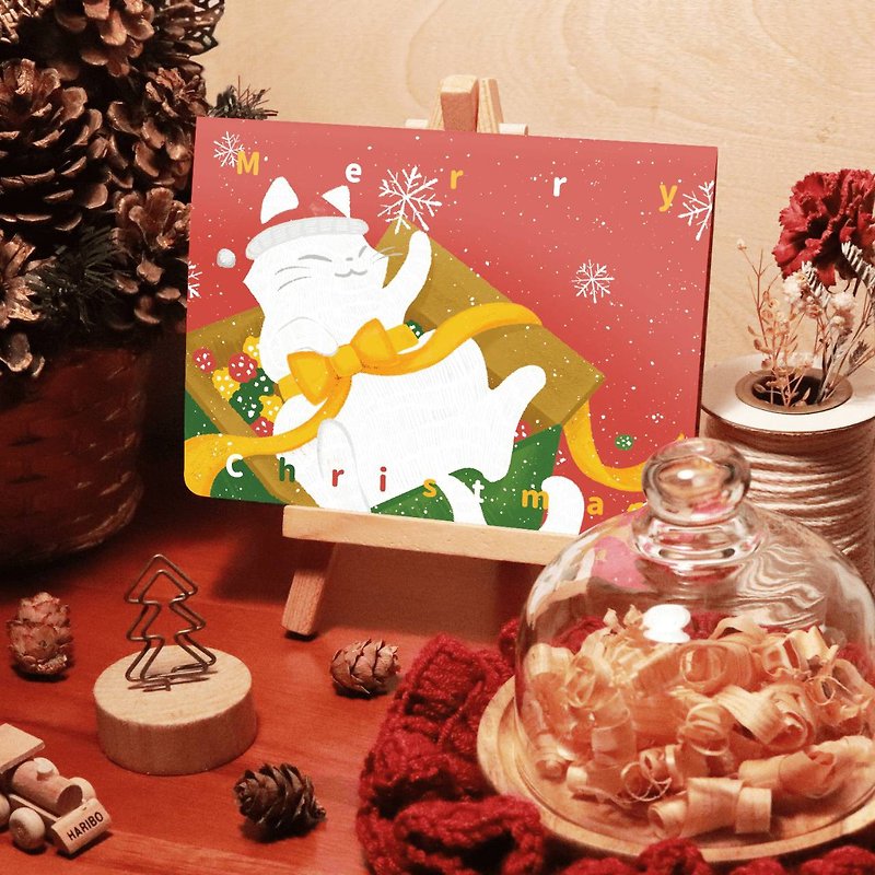 Have you seen my cat? Christmas pop-up card - การ์ด/โปสการ์ด - กระดาษ สีแดง