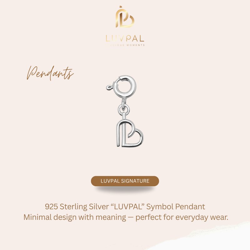 Luvpal | Signature Heart Pendant | Minimalist 925 Sterling Silver - 手鍊/手環 - 純銀 