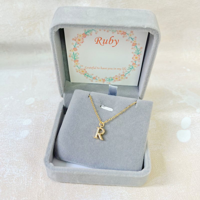 Initial A to Z Letter Necklace Birthday Gift Bridesmaid Girlfriend - สร้อยคอ - โลหะ สีทอง