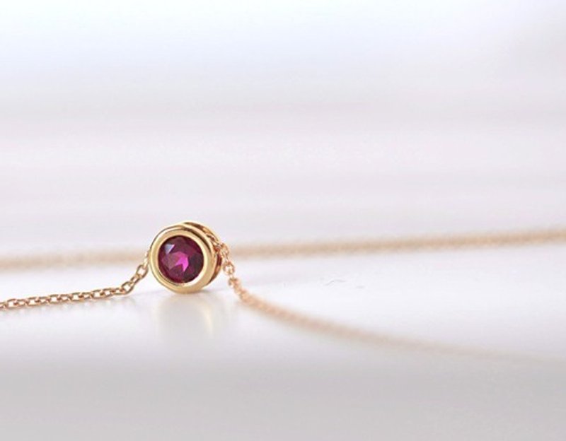 [1月誕生石]ロードライトガーネットのベゼルネックレス - ネックレス - 宝石 