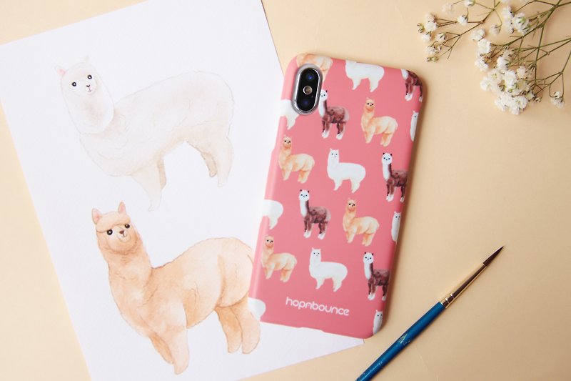Alpaca Llama Phone Case  iPhone 11 pro max se2 xs Max samsung Sony - เคส/ซองมือถือ - พลาสติก สึชมพู