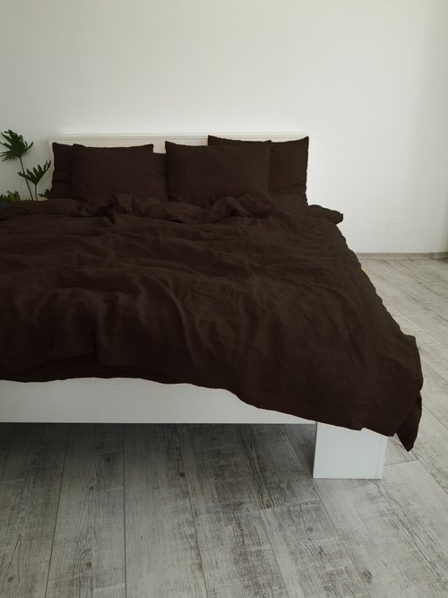 True Things Brown linen duvet cover / Softened linen / Comforter cover / Quilt cover