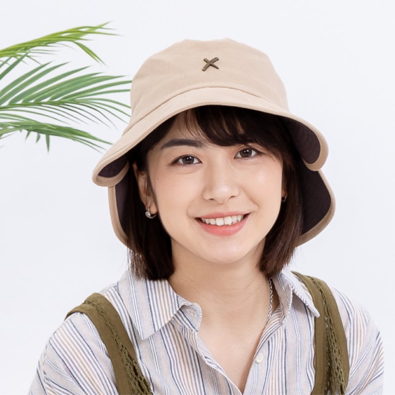 復古雙簷漁夫帽 - 帽子 - 其他材質 卡其色