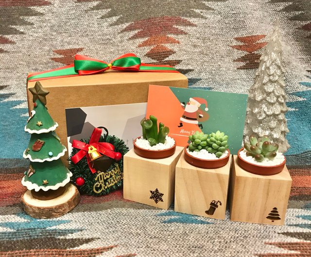 速い船積みのクリスマス交換ギフト松の磁石鉢植えの3ピースセット