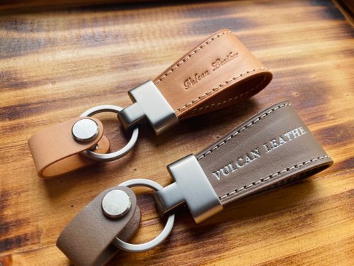VULCAN LEATHER 精品手工皮件 【VULCAN 真皮鑰匙圈 短版】 義大利植鞣牛皮 汽車鑰匙 交換禮物