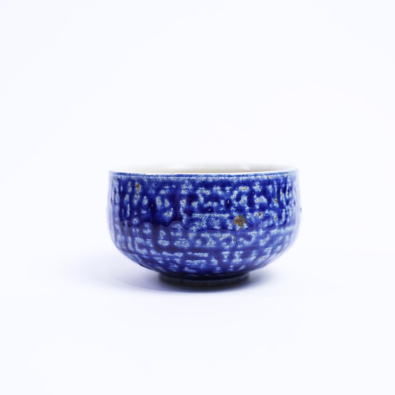 Mingya kiln l wood fired gray blue small tea bowl blue tea bowl pottery collection tea cup - ถ้วย - ดินเผา สีน้ำเงิน