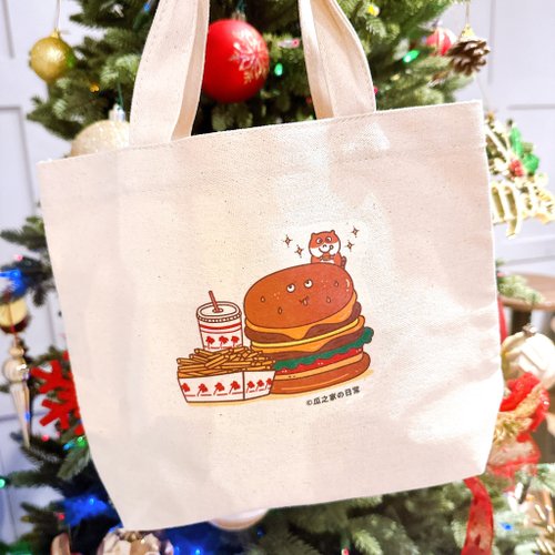 瓜之家の日常｜ 貓屁屁專賣店 加州漢堡寶の日常 貓咪帆布袋 (午餐袋) 手工印製
