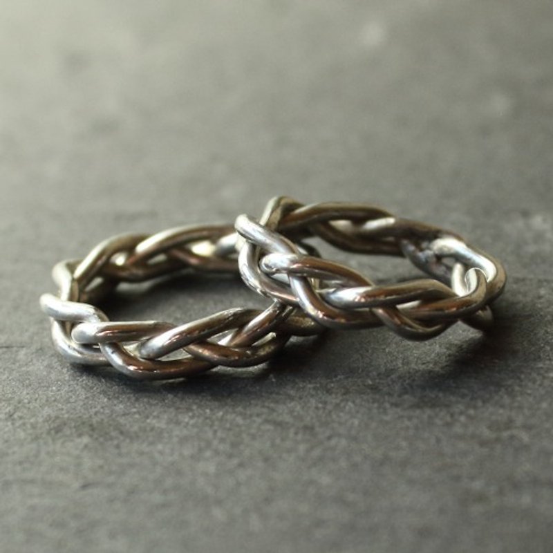 Tin x silver ring [Braid Tin Ring]