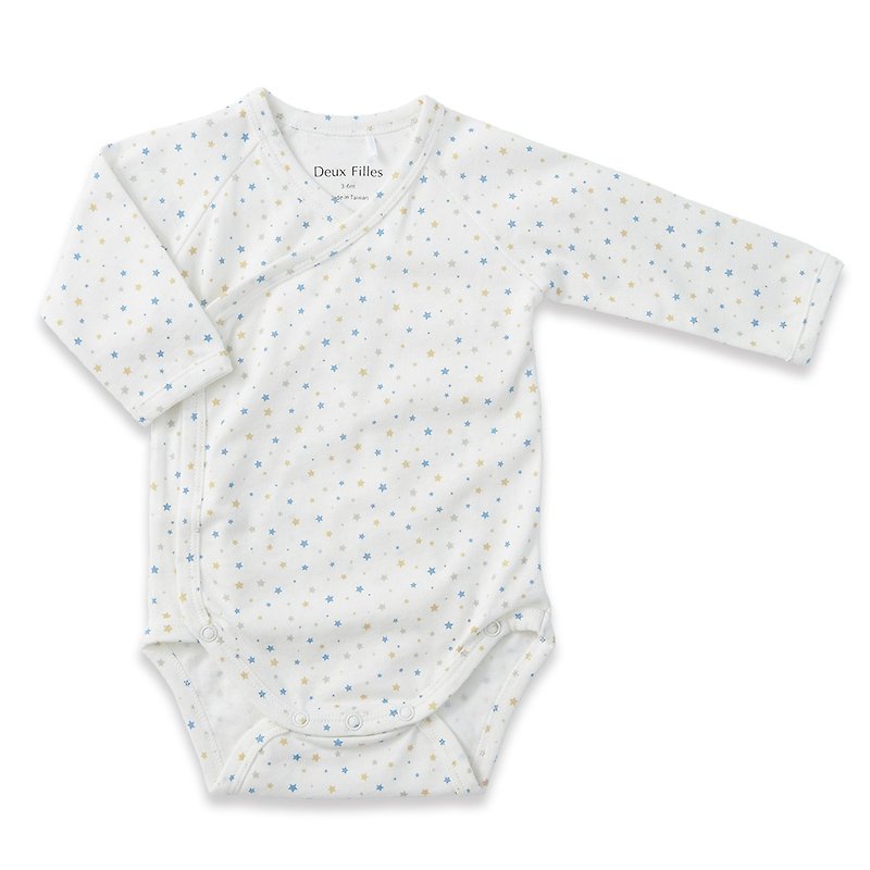 [Deux Filles organic cotton] cute star side open pack fart clothing - Onesies - Cotton & Hemp White