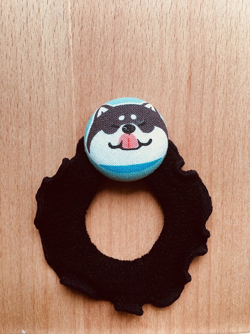 MOYA Hair Tie Fortune Dog Want Want Extra Large Picture Shiba Inu Hair Tie - Hair Accessories - Other Materials Black