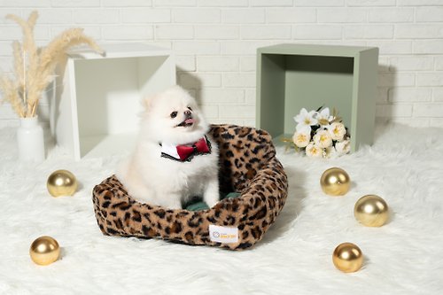 mo'chi 寵寵生活 Mochi日本設計寵物窩- 豹紋時尚寵物沙發/ 貓狗窩/寵物床