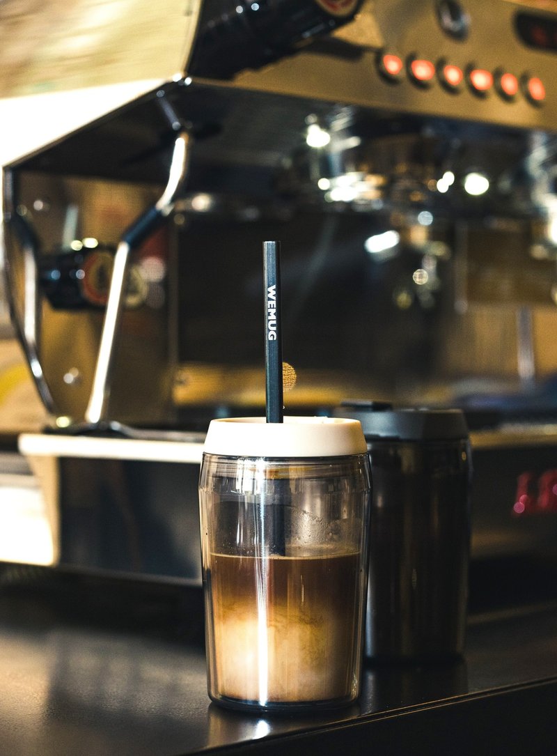 Coffee Jazz 350ml 雙層咖啡隨行杯 吸管杯環保杯 隔熱安全 - 咖啡杯/馬克杯 - 塑膠 多色