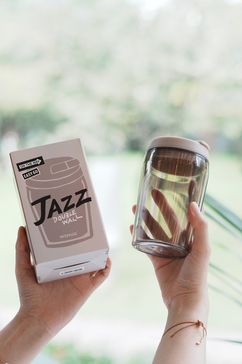 Coffee Jazz 350ml 雙層咖啡隨行杯 吸管杯環保杯 隔熱安全 - 咖啡杯/馬克杯 - 塑膠 多色