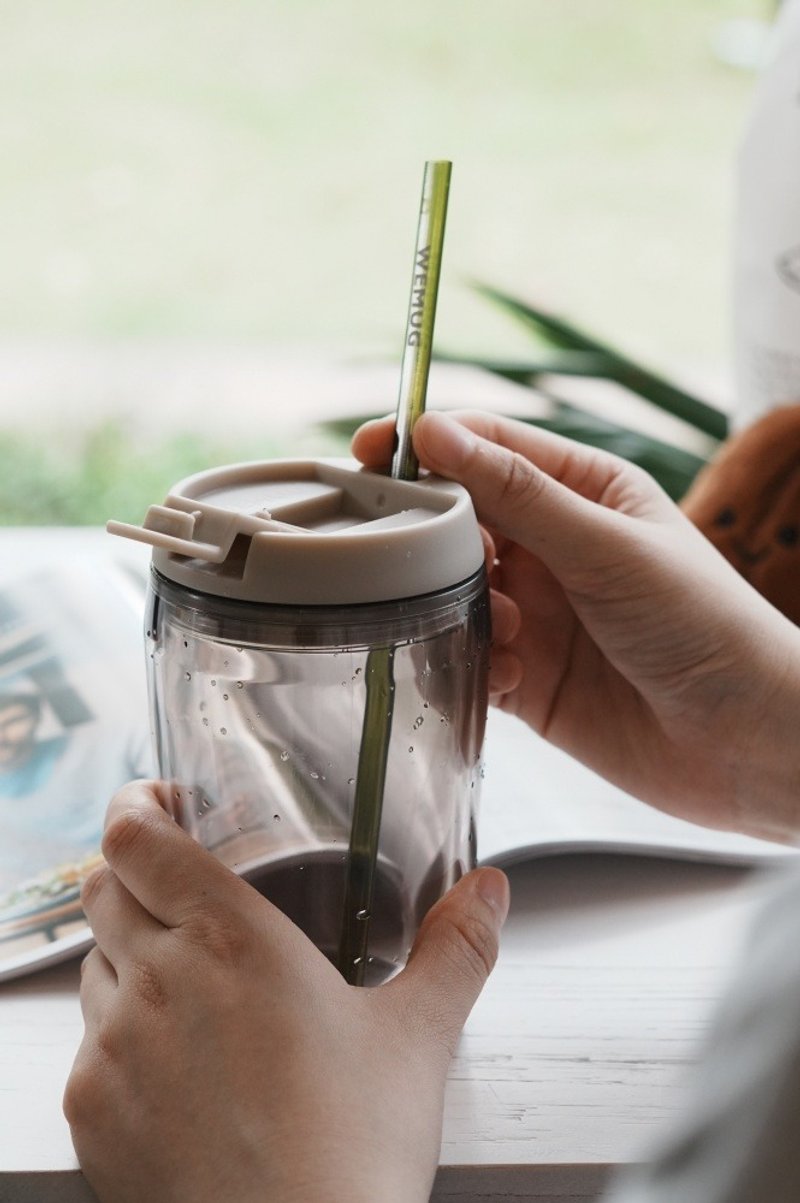 聖誕禮物 Coffee Jazz 350ml 雙層咖啡隨行杯 吸管杯環保杯保溫 - 咖啡杯/馬克杯 - 塑膠 多色