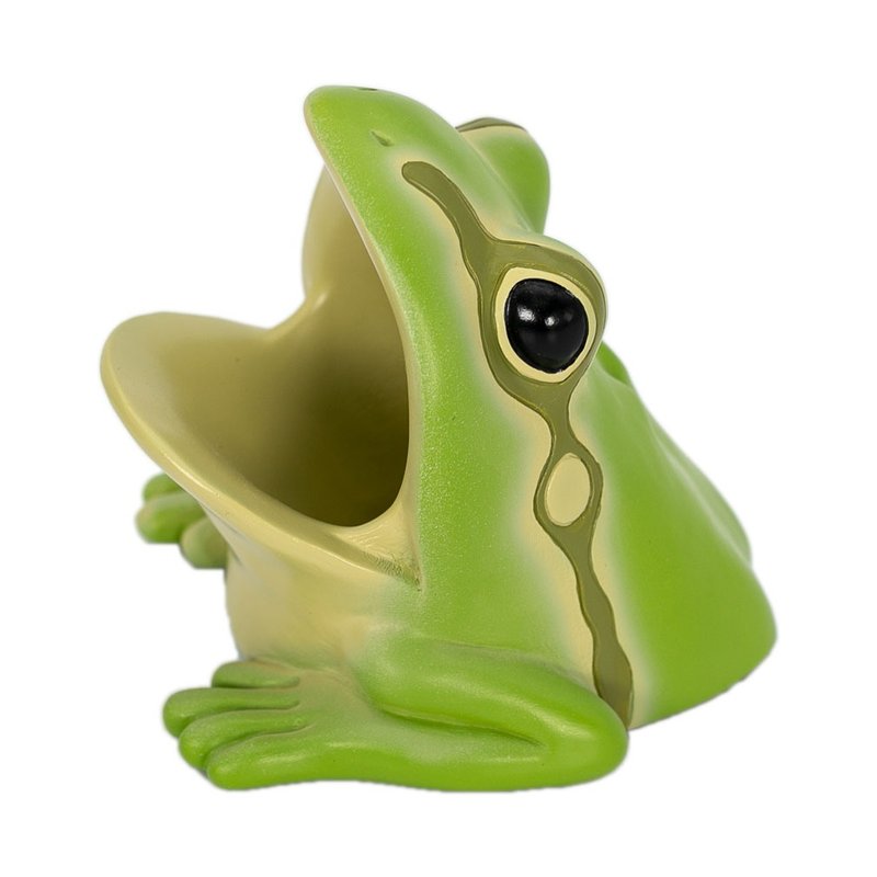Devalier Pen Stand Tree Frog Figurine Stationery Gift Pen Holder Pencil Holder Made of Resin Frog Birthday Present Toothpaste Holder Tabletop Accessory Case se-r23-1024 - กล่องใส่ปากกา - เรซิน สีเขียว