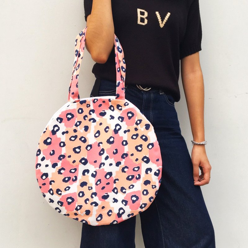 tote bag - 側背包/斜背包 - 棉．麻 粉紅色