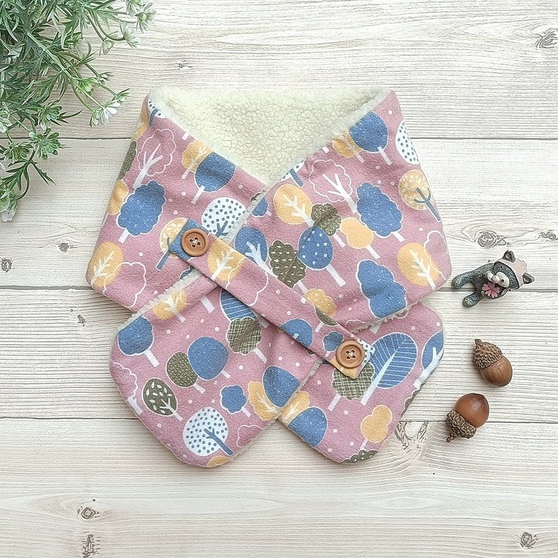 【兒童圍脖】粉色雪花樹-五歲以下 - 圍巾/披肩 - 棉．麻 粉紅色