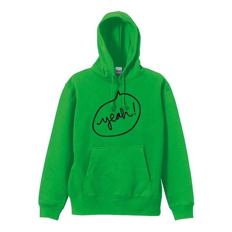 yeah sweatshirt hoodie - เสื้อฮู้ด - ผ้าฝ้าย/ผ้าลินิน สีเขียว