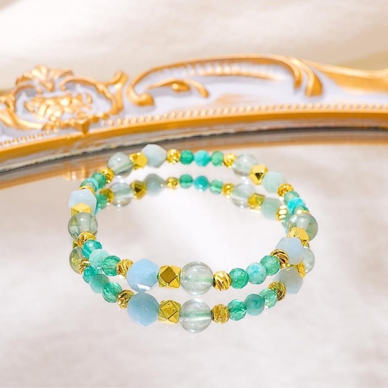 The Wizard of Oz/Green Stone Amazonite Stone Agate/Natural Crystal Bracelet/The Gate of Wonderland - Bracelets - Crystal Green