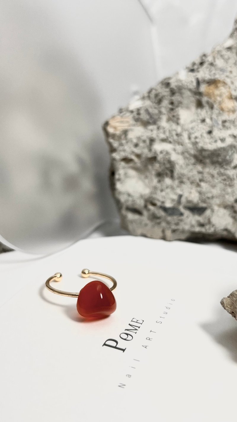 Handmade jewelry | Red | Raw ore colored agate \ Japanese ring - General Rings - Other Materials Red