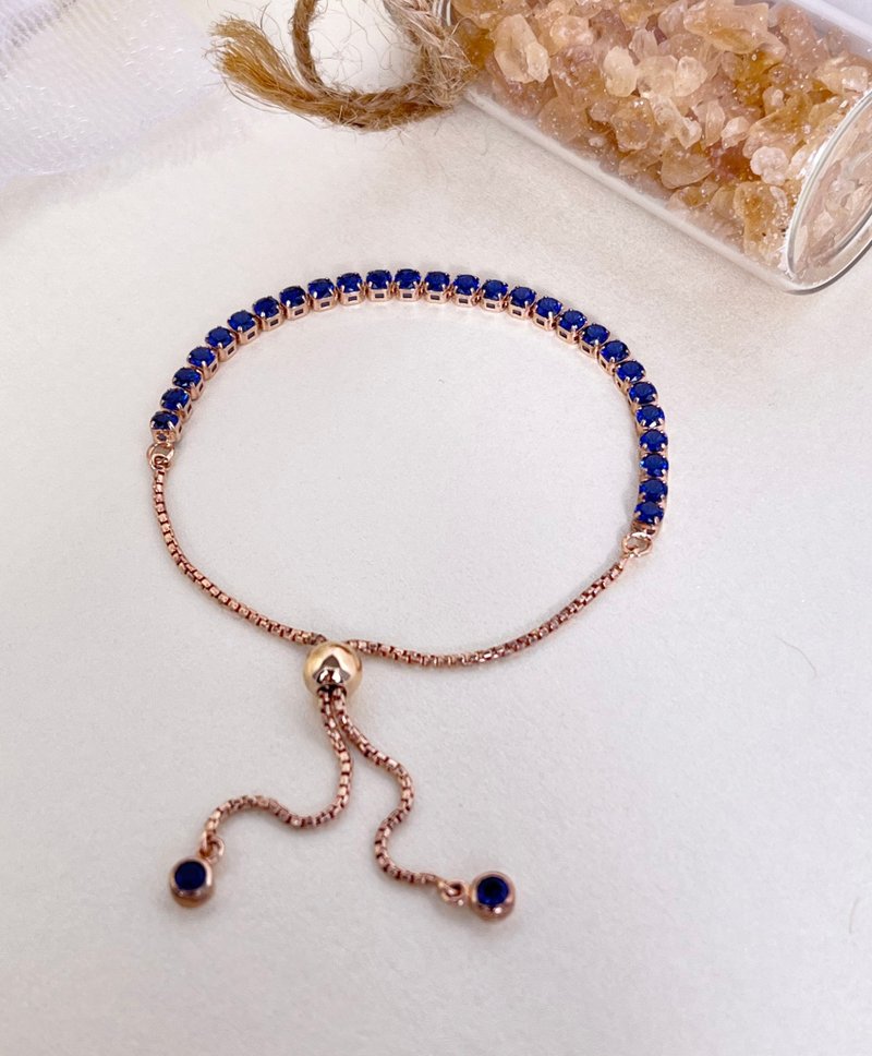 BOLO-Chain Blue nano 3MM PinkGold 25cm - Bracelets - Rose Gold 