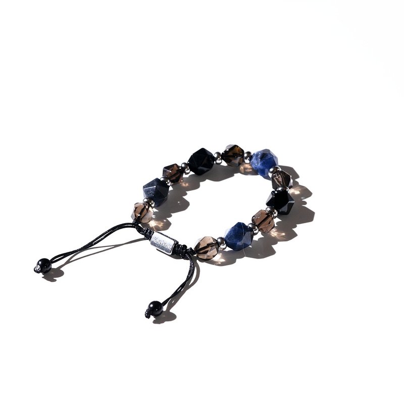 【Montagne】Black Tea Soda | Tea Crystal. obsidian. blue Stone| braided style - Bracelets - Other Materials Black