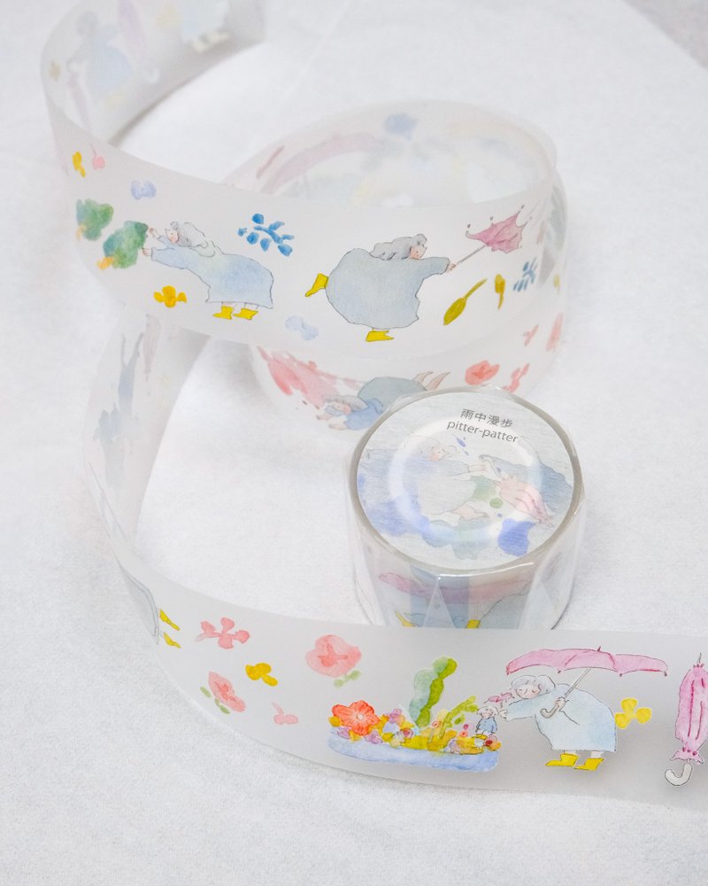 雨中漫步 - PET 紙膠帶 | 3.5cm x 10m - 貼紙 - 紙 