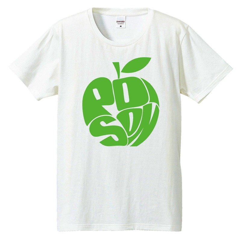 Tシャツ / 毒リンゴ (green) - Tシャツ メンズ - コットン・麻 ホワイト