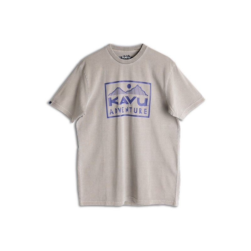 【KAVU】Set Off 厚磅水洗短袖休閒T恤 胚米灰 #8104 - 男 T 恤 - 棉．麻 卡其色