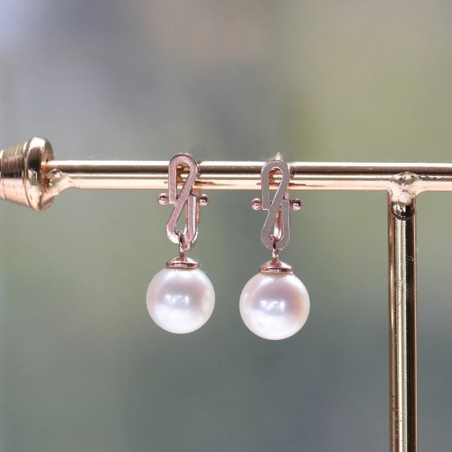 CHARIS GRACE 14K 金無限珍珠耳扣耳環(內徑8.5mm)