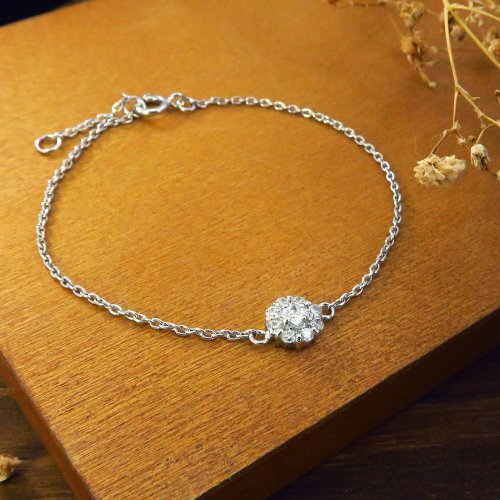 藤月桂樹フラワーデザインダイヤモンド925スターリングシルバー