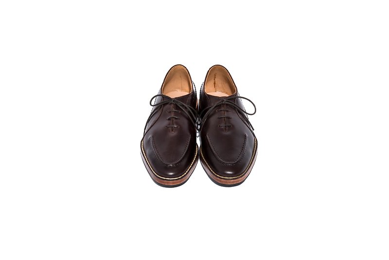 Stitching Sole_Wheel_MTO - Men's Oxford Shoes - Genuine Leather Brown