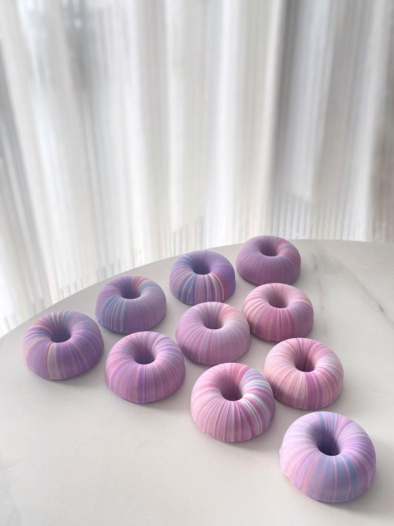 Donut Bath Cleansing Soap/Handmade Cold Process Soap/Sweet Days 1-piece Gift Box - Soap - Eco-Friendly Materials Purple