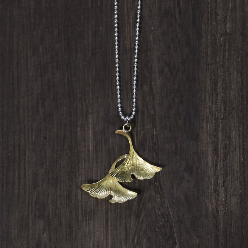 Plant Depiction Series | Ginkgo Necklace - Necklaces - Other Metals Gold