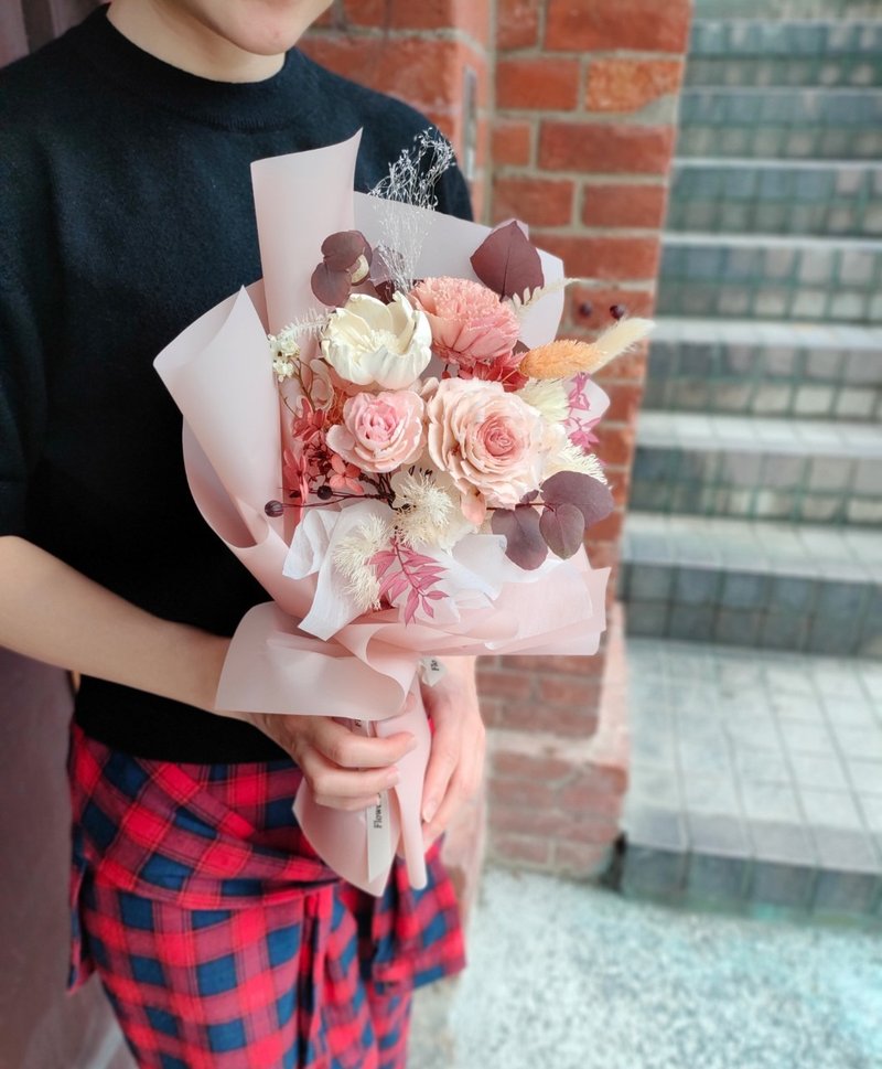 花束-香氛花束 乾燥永生 畢業花束畢業 老師禮物 - 乾燥花/永生花 - 植物．花 粉紅色