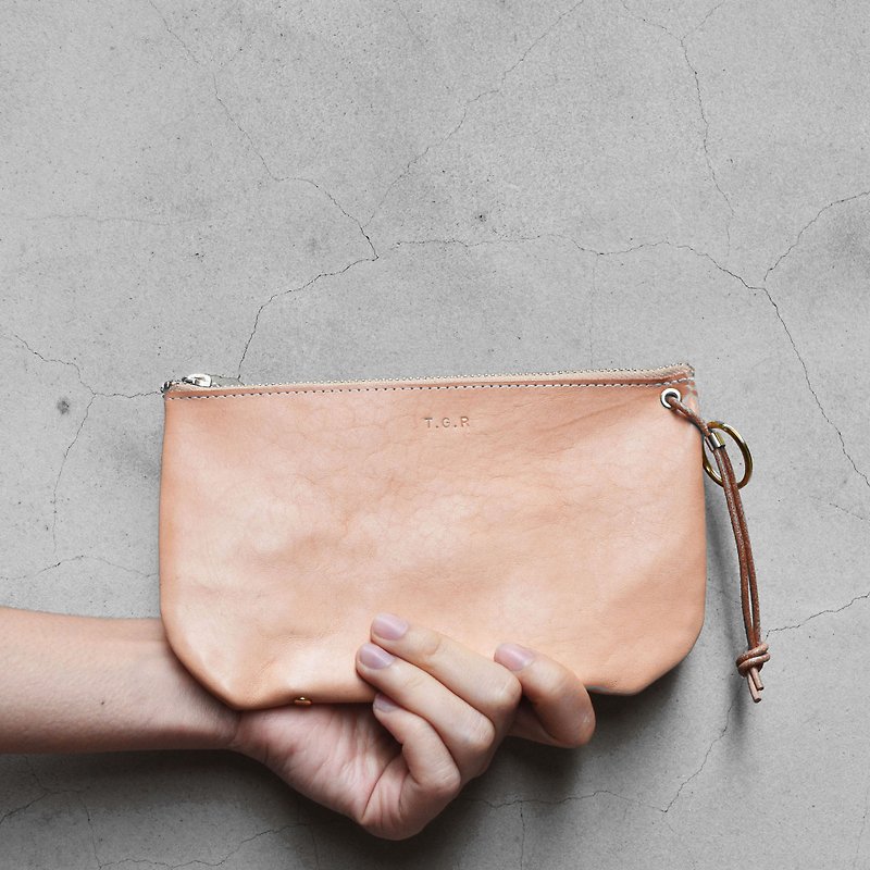 Lightly carry the bag - Clutch Bags - Genuine Leather Pink