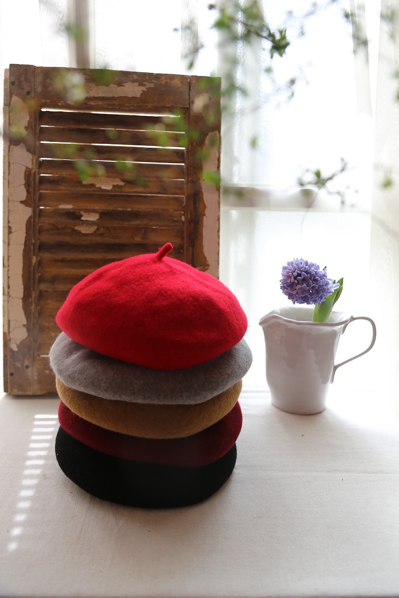béret French Mao Bei Lai hat - หมวก - ขนแกะ หลากหลายสี