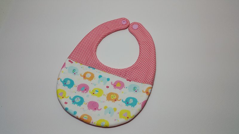 Toot baby elephant double gauze bibs (peach pink) - Bibs - Cotton & Hemp Pink