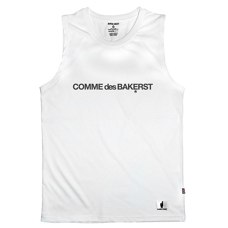 British Fashion Brand 【Baker Street】Comme des bakerstreet Vest - Men's Tank Tops & Vests - Cotton & Hemp White