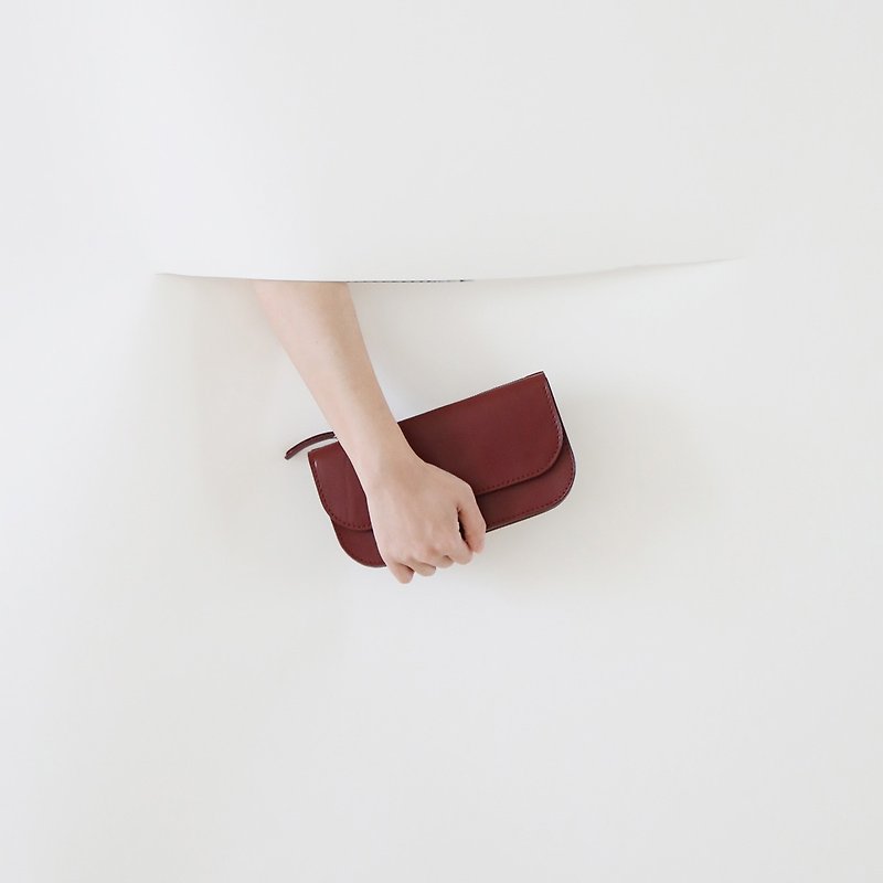 JOYDIVISION/Retro organ tri-fold hand zipper bag mobile wallet - Clutch Bags - Genuine Leather 