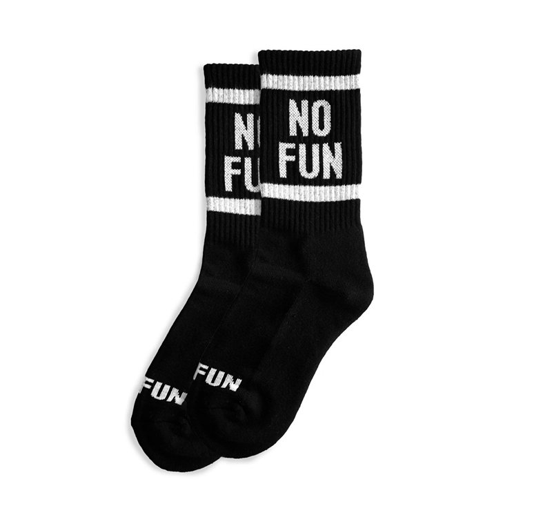 No Fun Socks (Black) - ถุงเท้า - วัสดุอื่นๆ สีดำ