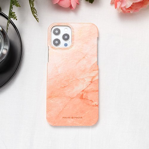 POLAR POLAR iPhone / Samsung 粉色雲石紋 半包硬殼 手機殼【客製】