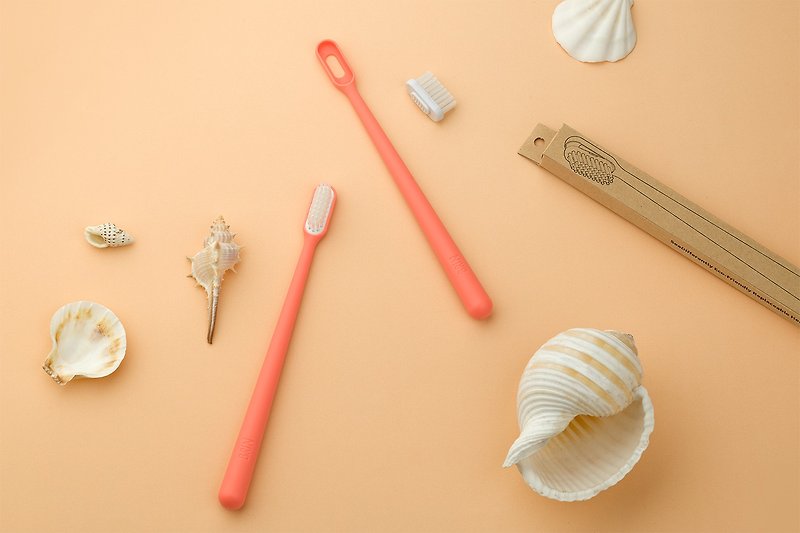 BRiN SeaDifferently 環保可更換刷頭牙刷 (珊瑚色) - 其他 - 塑膠 粉紅色