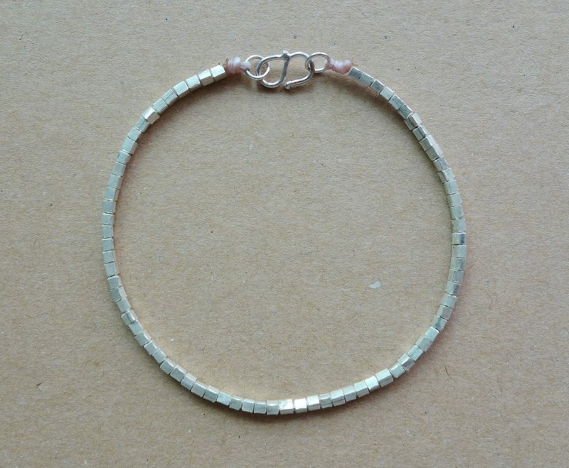 ~米+熊~ 方方正正 /銀管手鍊 / 925純銀手鍊 / 925 silver bracelet - 手鍊/手環 - 其他金屬 銀色