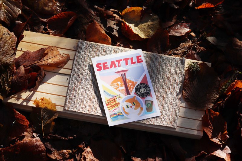 Cat City Series-Seattle - Cards & Postcards - Paper White