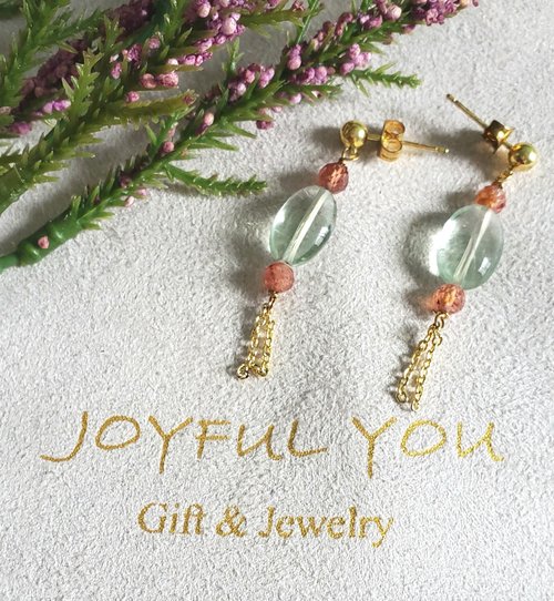 Joyfulyou 天然寶石吊款耳環