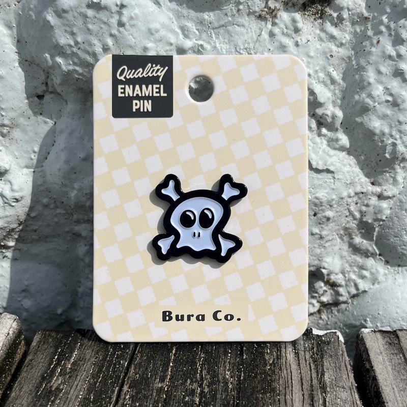 BURA 骷髏徽章 - 胸針 - 琺瑯 黑色