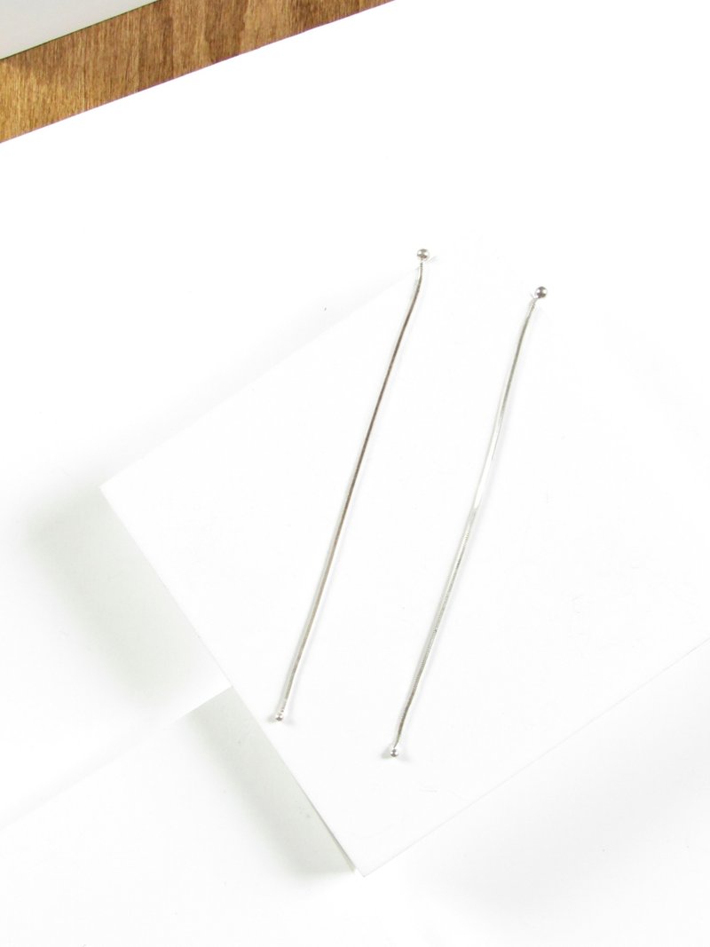 Vintage Snake Chain Silver Dangle Earrings - 耳環/耳夾/耳骨夾 - 銀 銀色