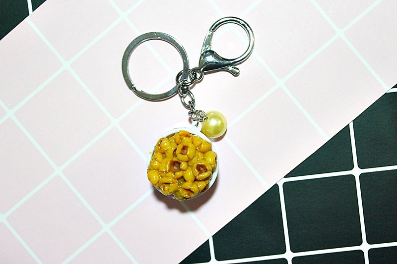 => Clay Series - American Popcorn - Keychain // Strap # Bag Accessories # # Key Ring Pendant # # Gift # #Fake Food # - Limited Edition - - Keychains - Clay Orange