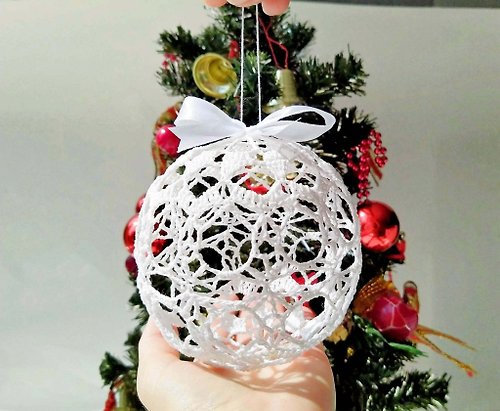 Daloni Large Christmas balls ornaments, White 聖誕擺設, Christmas Gift Wrapping, 圣诞树装饰品